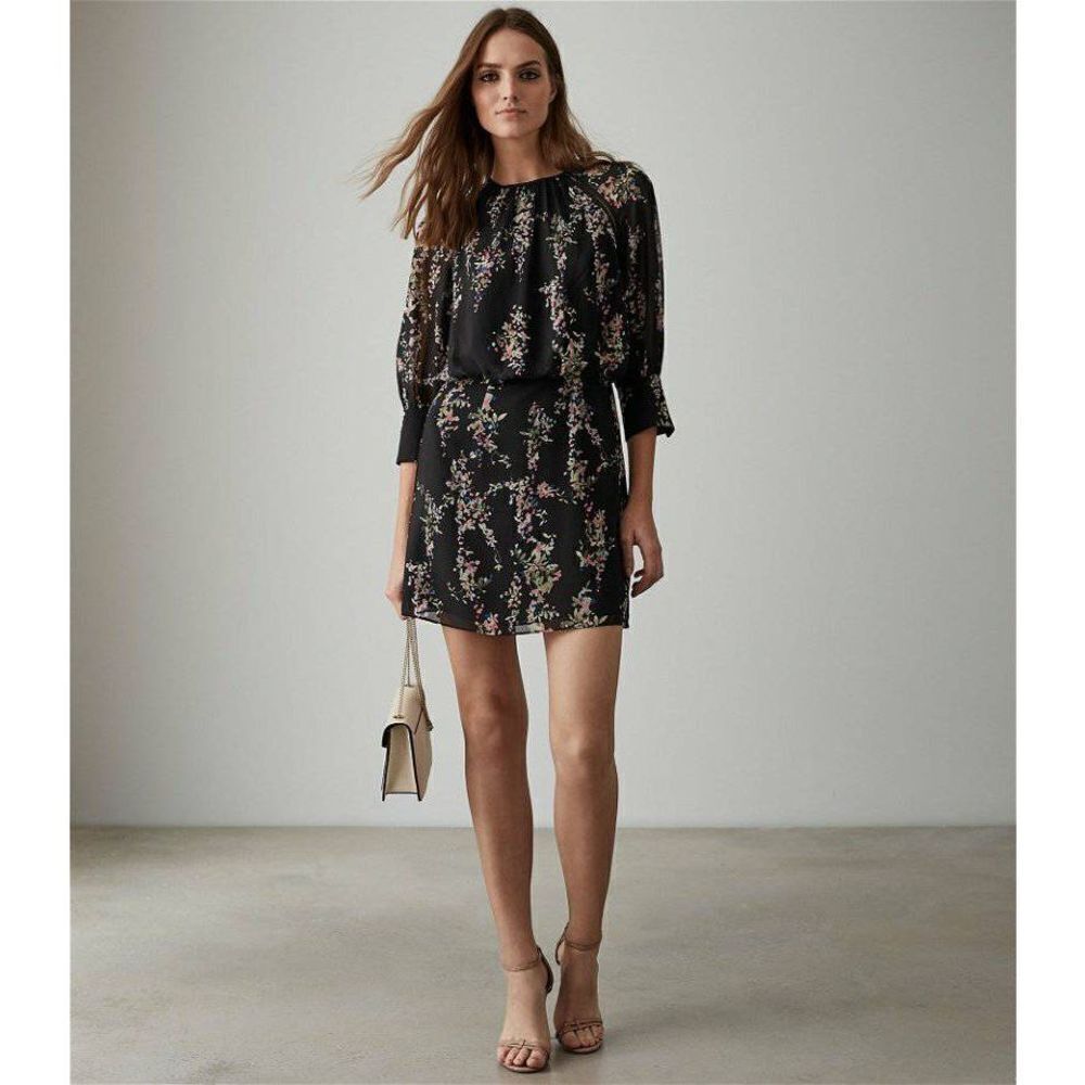 REISS Women's Roma Floral Printed Mini Dress size 0 US